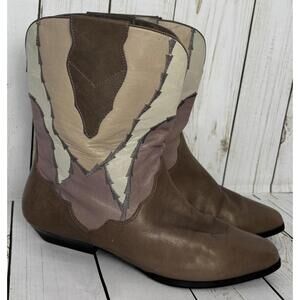 VTG Stephane Kelian For Nine West 80's Leather Western Boots Sz 7 1/2‎ M Yvonne